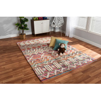 Baxton Studio Graydon-IvoryMulti-Rug Baxton Studio Graydon Modern and Contemporary Multi-Colored Handwoven Fabric Blend Area Rug